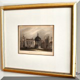 A15. Framed etching. The Great Court, Trinity College.